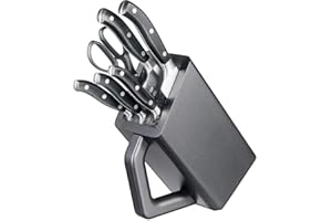 Victorinox Grand Maître Bloque de cuchillos, relleno de 6 piezas con cuchillos forjados, almacenamiento de cuchillos, elegancia, negro