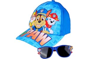 JUNMALLKO Patrouille Casquette Baseball, Garcon Patrouille Cap et Lunettes de Soleil Enfant, Patrouille Garçon Fille de été Unisexe Réglable Casquettes de 2-8 Ans Enfant Sport Outdoor Chapeau, Blau