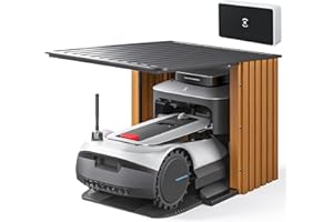 ECOVACS GOAT G1-2000 Robot Tondeuse avec garage robuste et module de connexion automatique, délimitation sans fil pour les jardins jusqu'à 2000㎡, Évitement d'obstacles AIVI 3D, gestion de 16 zones