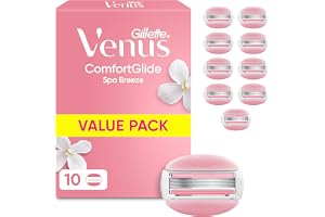 Gillette Venus Comfortglide Spa Breeze Women's Razor Blade Refills, Pack of 10-3 Built-in Blades for a Smooth, Close Shave th
