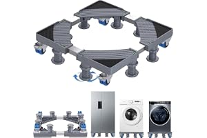 Puri Pro Universal Mobile Base For Washing Machine Fridge Dishwasher Shelf - Multifunctional Stand Movable Dolly - Adjustable Telescopic Stainless Steel Trolley (8 FEET + 4 WHEELS)