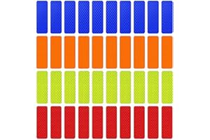 EAVUYIS 40 Pezzi Nastro Catarifrangente Adesivo,Adesivi Riflettenti Impermeabili,Bici Adesivi Catarifrangenti Moto Adesivi Catarifrangenti,Adesivi Avvertimento per Veicoli, Biciclette, Moto