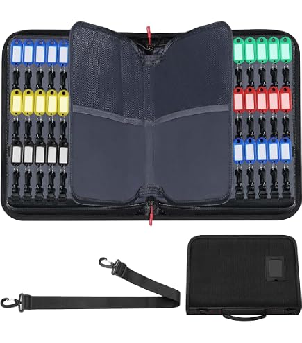 Organisateur De Clés Portable Métal 20 Crochets à Ressort + Étiquettes – Porte-Clés Malin Anti-Perte
