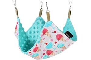 BORN2REST Hängematte für Chinchillas, Mäuse, Ratten, Kaninchen, Meerschweinchen, Kleintier, bequemes Bett, DREI Größen 45 und 30 und 20 Lauren Design (30cm x 30cm, Süßigkeiten)