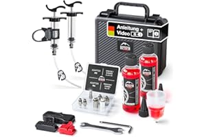 ‎BORGEN Borgen Entlüftungsset PRO für Shimano, Tektro und TRP Scheibenbremse Fahrrad - Entlüftungskit mit Anleitung, inkl 2X Mineralöl Bremsflüssigkeit, Brake Bleed Kit, Bremsen Entlüftungsset Fahrrad