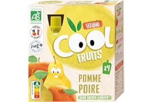 Vitabio Cool - Gourdes Fruits Pomme Poire de provence 4x90 g - Compote - BIO