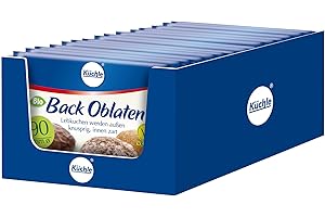 Küchle Bio Backoblaten 90mm im 15er Vorratspack | Vegan | Rund mit 90 mm Durchmesser | Zum Backen von z.B. Lebkuchen | Innen zart, außen knusprig | 15 x 26g