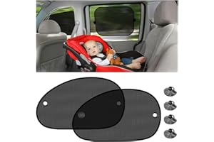 Adunsiaoto 2 Pezzi Parasole Finestrino Laterale Universale, Protezione Solare Parabrezza Dell'auto per Bambini, Parasole Finestrini Protezione Dall'abbagliamento E Dai Raggi Solari Ventosa(65x38cm)