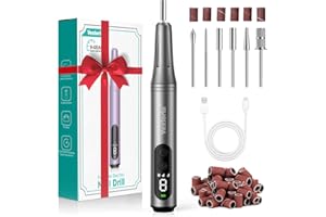 Vexloria Fresa per Unghie, 20000RPM, elocità Regolabil Lima Unghie Elettrica, Fresa Unghie, Manicure e Pedicure, Trapano Elettrico con Casa e Salone Usare, grigio