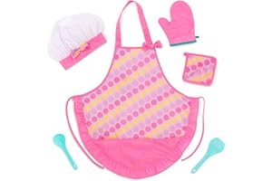 BATTAT Play Circle CHEF'S APRON SET per Bambini, rosa, 33.02 x 2.54 x 35.56 cm, PC2218Z