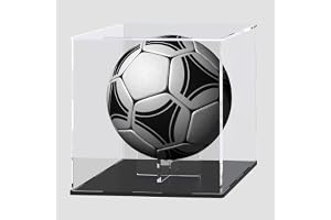 UoYeet Football Display Case with Ball Holder, Clear Display Box for Football, Soccer and Volleyball in Original Size, Presentation of Sports Memorabilia