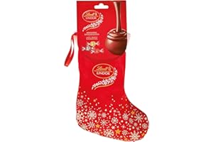 Lindt LINDOR Calza Befana, praline LINDOR assortite in calza natalizia, Formato 200g