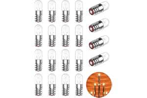 Luxvista E5 1W 12V, Lampen für Ersatzbirne E5/E5.5 12V, Lichterkette Schwibbogen Dimmbar Warmweiss 2400K Birnen für Lichterbogen Weihnachten, Weihnachtspyramide Kerzen (20 Stück)