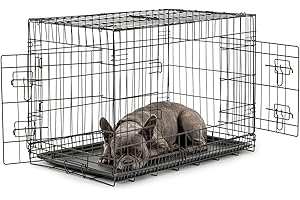 lionto Tiertransportbox für Hunde und Katzen, vielseitiger Transportkäfig mit hygienischer Kunststoffwanne, 76x49x56 cm, Hundebox aus Metall mit stabilen Sicherheitsverschlüssen & Trennwand, schwarz