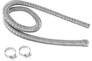 autozen Heater Exhaust Pipe, 300cm Two-Layer Stainless Steel Exhaust Pipe with 2 Clamps Generator Exhaust Hose for Diesel Gas Vent Hose Heating