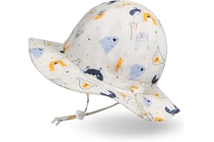Ami&Li tots Sombrero de Sol para Bebés, Niñas Niños Infantil Pequeñito Unisexo Ajustable ala Ancha Sombrero Protección Solar UPF 50 Unisexo