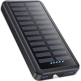 Pxwaxpy Power Bank 30800mAh, 15W PD 3.0A [USB C Uscita & Ingresso] Ricarica Rapida Caricabatterie Solare Portatile, 3 Uscita 