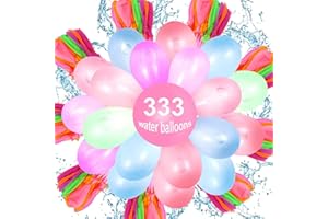 LWMTT 333 sztuki balonów wodnych, kolorowe, mieszane balony wodne, szybkie napełnianie, zestaw bomb wodnych, samozamykające się, do gier wodnych, na urodziny, imprezę na plażę