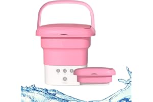 VICYOL S&D Mini Machine à Laver Portable, Pliable et Automatique avec Panier de Vidange, pour les Voyages, le Camping. Machine à Laver à Ultrasons pour Vêtements, Chaussettes, Fruits, Légumes. Capacité de 4,5L