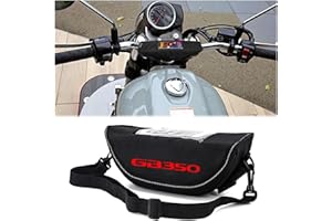 QIBOZNG Motorcycle Handlebar Bag for HO&NDA GB350S GB350 Motorcycle Accessories Waterproof and Dustproof Handlebar Storage Bag Navigation Bag (Black Logo3)