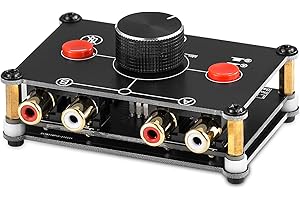 Nobsound Little Bear MC1022 Mini 2 (1) -IN-1 (2) -out RCA Stereo Audio Switcher Selector pasivo Divisor Box (Negro (Versión RCA))