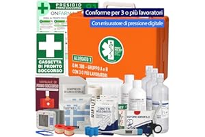 ONFARMA Farma2 Digit Polso con misuratore di pressione digitale da polso Cassetta pronto soccorso Cassetta medica conforme DM 388 allegato 1 per aziende con 3 o più lavoratori