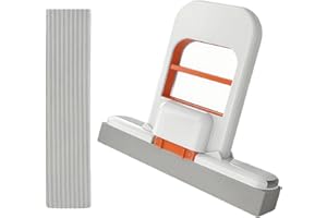 ZOUWEL Mini fregona de escritorio plegable con 1 esponja de repuesto, fregona de esponja autosucible para limpieza en húmedo y seco, mopa pequeña portátil para encimeras de cocina, azulejos de baño, vidrio y
