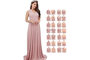 Y WJING YI JIA Womens Infinity Bride Dress Wedding Dresses for Women Formal Dresses Bridal Party Dresses for Women Bridesmaid Dress Ladies Maxi Dress with Bandeau Top