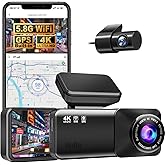 Pelsee Caméra embarquée P1 Duo 4K avant et arrière, carte SD 64 Go