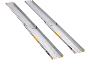 ‎FTSOLID FTsolid Teleskoprampen Teleskopschiene Rollstuhlrampe Auffahrschiene aus Aluminium für Rollstuhl, Rollator oder Kinderwagen, Auffahrrampe für Treppen, Rampe