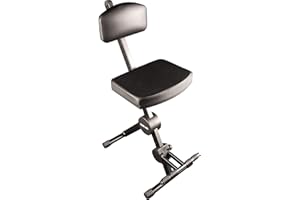 QUIK LOK - DX/749 Sgabello con Schienale e Poggiapiedi per Musicisti, Struttura Pieghevole e Regolabile in Altezza, massimo Comfort e Praticità, Colore Nero