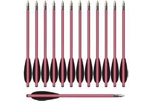 HUNTSPM 6,3" Aluminium Pistole Armbrust Bolzen Pfeile mit Stahlspitzen Jagdpfeile,Mini Armbrustbolzen Armbrustpfeile für 50-80lbs Pistolenarmbrust Präzisionsziel,Üben im Freien,kleine Jagd