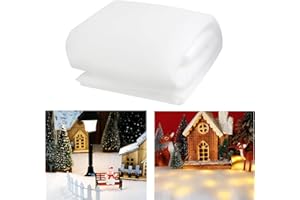 ETONSUNNY Nieve Artificial，240 * 80cm Nieve Artificial Decoración,Esponjosa, Suave y Blanca Decoracion Navidad,Copos de Nieve Decoracion Arbol，Decoración Nieve Artificial Salón (Tira de Luces de 5 m)