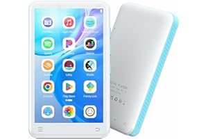 SWOFY Reproductor MP3 de 160 GB con Bluetooth y WiFi, D08 Android 13 MP3, pantalla táctil de 4 pulgadas, Bluetooth, WiFi, compatible con Spotify, Audible, Play Store y radio FM, ampliación de hasta 1