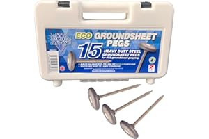 MOUNTAIN WAREHOUSE Blue Diamond Heavy Duty Steel Metal Tent Awning Groundsheet Pegs- Box Of 15