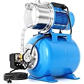 FOTING INOX Pressure Kit with 24 L Tank and Pressure Gauge 1100 W Flow Rate 4600 L/H Pressure 4.5 Bar Maximum Height 45 m for