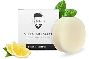 La Barbiera Solid Shaving Soap | 60g Refill Puck | Vegan and Plastic Free (Fresh Lemon)
