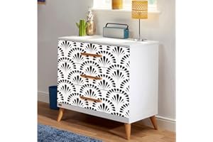 JOLIHOME Papier Peint Texturé Géométrique Auto-Adhésif pour Ventilateurs Noirs Papier de Contact Peler et Coller Imperméable Rouleau de Film Vinyle Amovible pour Salle de Bain Cuisine 44.5x500cm