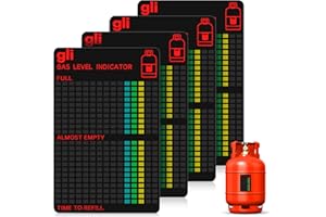 AÉTTÉZOE 4 Stück Magnetische Gasflaschen Füllstandsanzeige, Geeignet für Propan- und Butangasflaschen, Ideal für Heimküche, Grillen, Camping und Wohnmobil