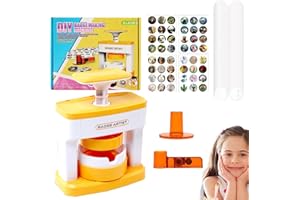 MOCOLI Machine à Badge, Machine A Pins Pin'S Personnalisable Presse à éPingles 55 Mm Machines à Bouton Diy Avec 48 ModèLes Et 48 éPingles Machines à Boutons Diy Cadeaux Pour Enfants