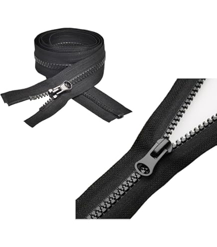 Cerniera Per Giacche In Plastica - Chiusura Lampo Divisibile Blu Scuro, 60 Cm - Foto 12