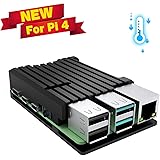 Jun_Electronic - Custodia per Raspberry Pi 4, Modello B, con dissipatore di Calore in Lega di Alluminio