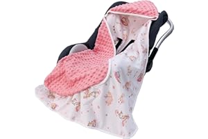 ‎LAT LEE AND TOWN LAT Baby Einschlagdecke Babyschale - Decke Kinderwagen 90x90cm 100% Baumwolle Universal Babydecke Doppelseitig Ganzjahresdecke für Buggy Autositz