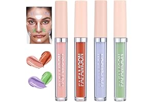 ‎SITOVELY Sitovely 4 Farben Creme Concealer Stick, Farbkorrektur Liquid Camouflage, Flüssig Concealer Wand zum Abdecken von Augenringen und Rötungen, Aufhellende, Für alle Hauttypen-/Green/Lila/Rosa/Orange