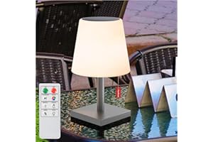 ‎NICEBUY NiceBuy Solar Tischlampe Outdoor Wasserdicht Dimmbar Warmweiß 8 Farben RGB LED Tischlampe Kabellos Akku USB Aufladbar Tischleuchte Kabellos Mit Fernbedienung, IP44 FüR Camping Garten Balkon(Grau)