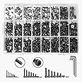 Serplex® 1290PCS Screws Nuts and Washers Set M2 M3 M4 Screws Nuts and Washers Assorted Sizes, High Hardnes Alloy Steel Hex Socket Head Cap Metric Bolts and Nuts Anti Rust Steel Screws Nuts