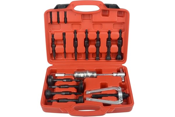 DAYUAN 16 Pieces Kit Extracteur de Roulement Intérieur 6-59 mm Outil d'Extraction de Roulement avec Marteau Coulissant avec 3 Adaptateurs pour Réparation Voiture Auto