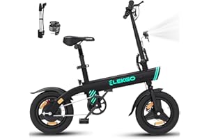 ‎ELEKGO ELEKGO E Bike 14 Zoll Elektrofahrräder Klappbar mit 250W Motor und 36V 7.8Ah Akku, 3 Geschwindigkeitsmodi,Sitzhöhe Verstellbar, Elektrofahrrad für Herren Damen