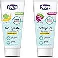 Chicco Toothpaste Apple-Banana (50ml) and Strawberry (50ml) Combo (100ml total)