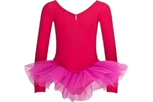 tanzmuster Ballett Tutu Mädchen - Romy - Gr. 92-170 - weiche Baumwolle - Glitzersteine - Ballettbody mit Tüllrock für Kinder